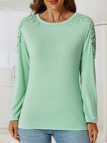 

Crew Neck Long Sleeve Top, Light coffee, Tops