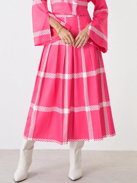 

A-Line Elegant Regular Fit Daily Skirt, Pink, Skirts