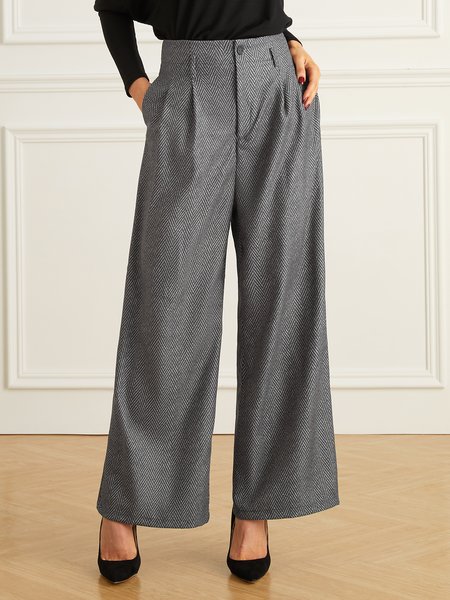 

Stylewe Twill High Waist Fashion Wide leg Pants, Deep gray, Pants
