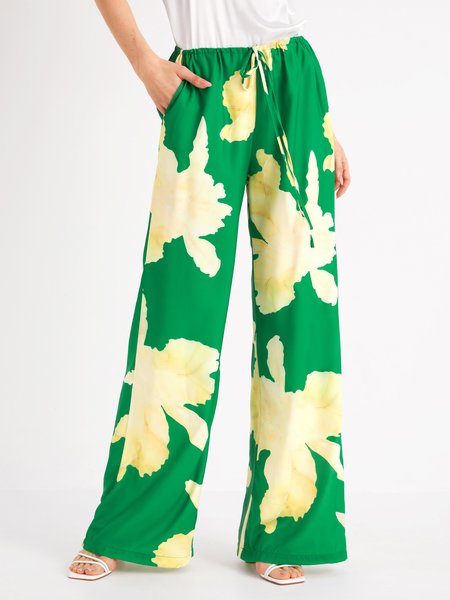 

Loosen Vacation Wide Leg Long Pants, Green, Pants