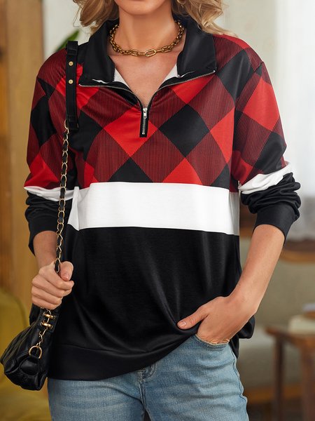 

Casual Shawl Collar Loose Sweatshirt, Multicolor, Sweatshirts & Hoodies