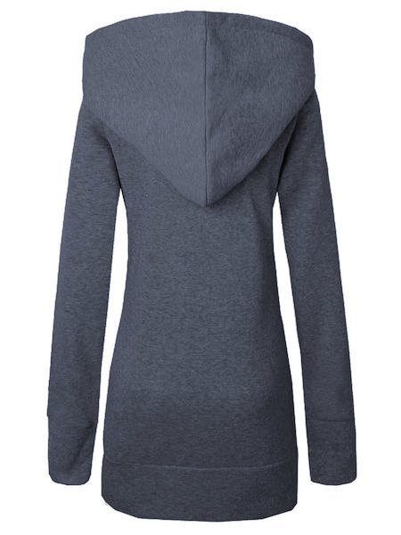 

Casual Long Sleeve Outerwear, Deep gray, Outerwear