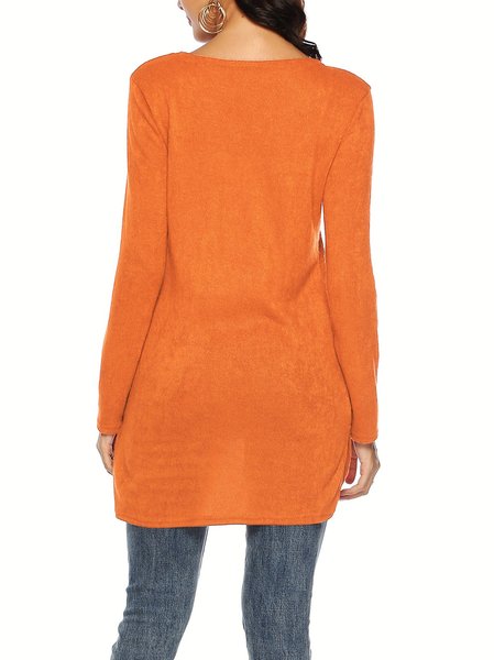 

Maniche Lunghe Abbottonato Cardigan Superiore, Arancia, Cardigans