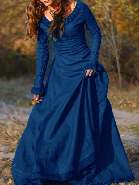 

Women Weaving Dress A-Line Party Evening Halloween Christmas Maxi Weaving Dress, Blue, Dresses