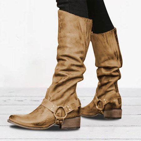

Women Vintage Plus Size Booties Casual Shoes, Yellow, Boots