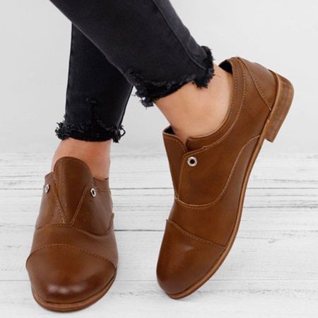 

taglia grande Mocassini Oxford Scarpe Casuale Ecopelle Mocassini, Marrone, Flat & Loafers
