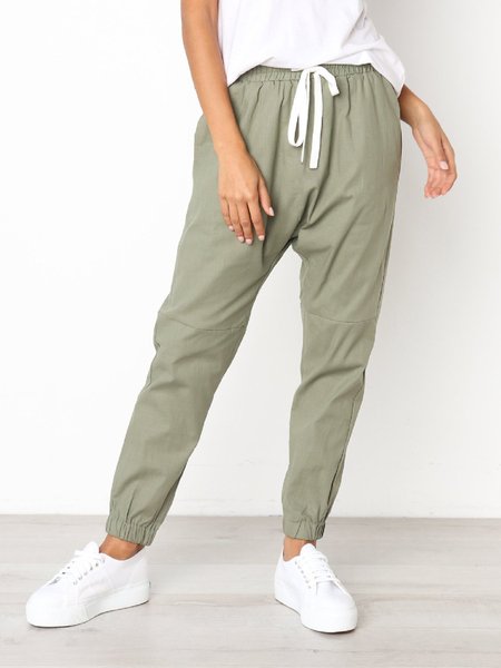 

Vintage Solid Pockets Pant, Army green, Pants