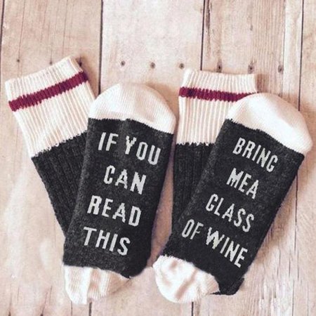 

If You Can Read This, Bring Me a Glass of Wine Socks, Black, Socks