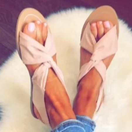 

Daily Flat Heel Summer Shoes, Pink, Sandals