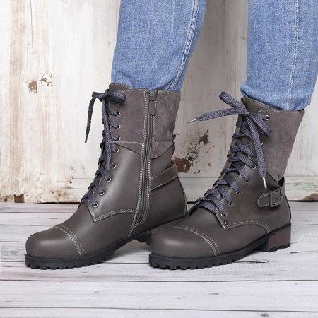 

Women Comfortable Outdoor Boots Casual Zipper Boots, Deep gray, Auto-Clearance