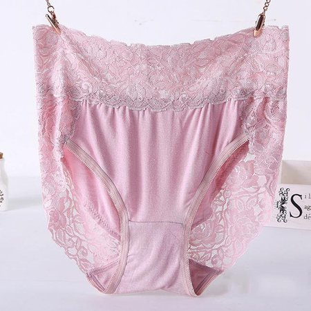 

JFN Plus Size Lace High Waist Belly Control Seamless Briefs Panties, Cameo, Briefs