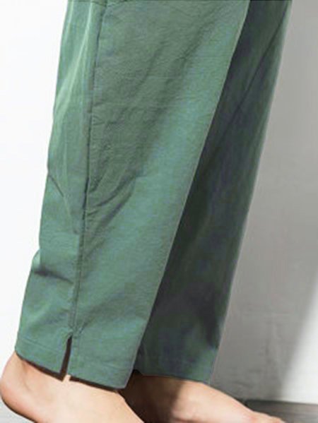 

Pantaloni Unisex tasche Solido Casuale Più Taglia, Verde, Bottoms