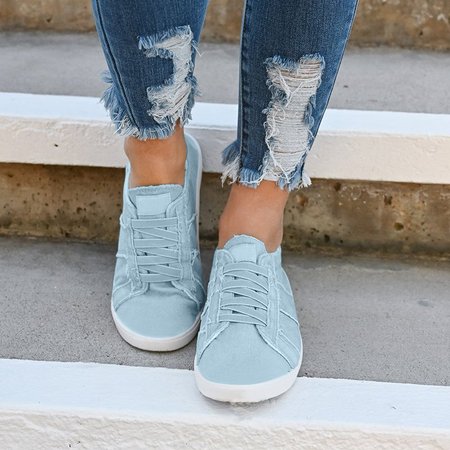 

Women Vintage Slip-on Sneaker Shoes, Blue, Sneakers