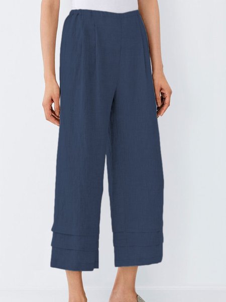 

Swingy Wide-leg Linen Pants, Blue, Pants