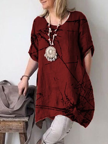 

Camicetta & Top Girocollo Maniche Corte, Vino rosso, T-Shirts