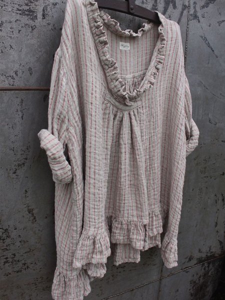 

Sweet Long Sleeve V Neck Asymmetrical Shirt, Light purple, Blouses & Shirts