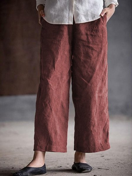 

Casuale Più Taglia Solido Pantaloni Con tasche, Rosso, Pants