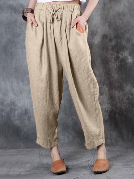 

Casuale Solido taglia grande Pantaloni, Cachi, Pants