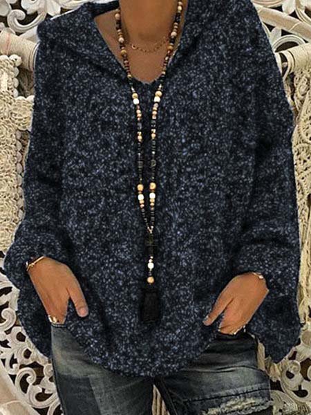 

Solid Casual Hoodie Winter Teddy Bear Hoody, Blue, Sweatshirts & Hoodies