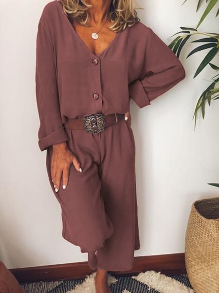 

zolucky Women Casual Loose Jumpsuit, Wine red, Jumpsuits