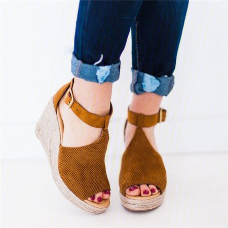 

Women Summer Sandals Chic Espadrille Wedges Shoes, Pink, Sandals & Slippers