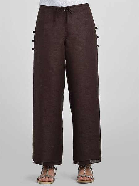 

Casuale Più Taglia Doppio Strato Pantaloni, Marrone scuro, Pants
