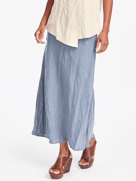 

Cottone Maxi Gonna Casuale Tinta unita Mini Gonna, Blu, Dresses