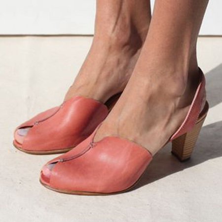 

Women's Elegant Casual Peep Toe Sandals, Red, Sandals & Slippers