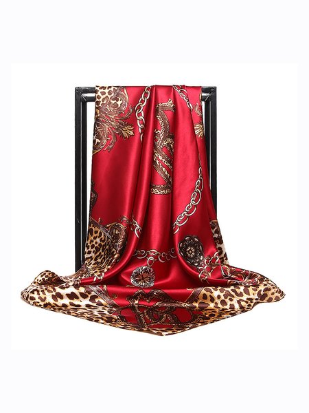 

Leopard Printed Holiday Daily Casual Women Scarf, Red, Women Scarves & Shawls