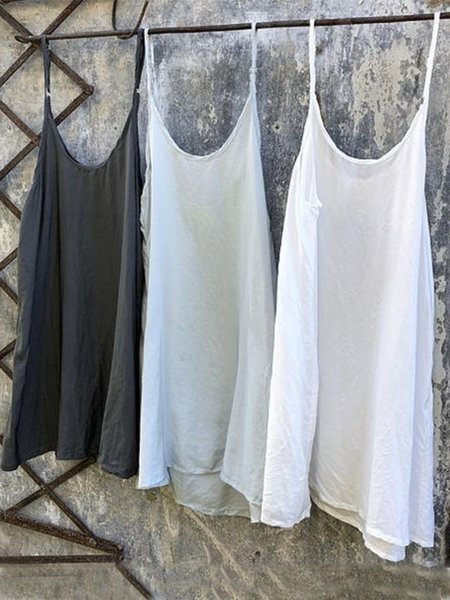 

Casuale taglia grande Solido senza maniche Abito, Blu, Casual Dresses