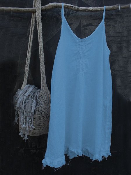 

Vestito Casuale senza Maniche Taglia Grande, Blu, Casual Dresses