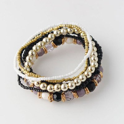 

Vintage Boho Holiday Daily Beads Bracelet, Black, Bracelets