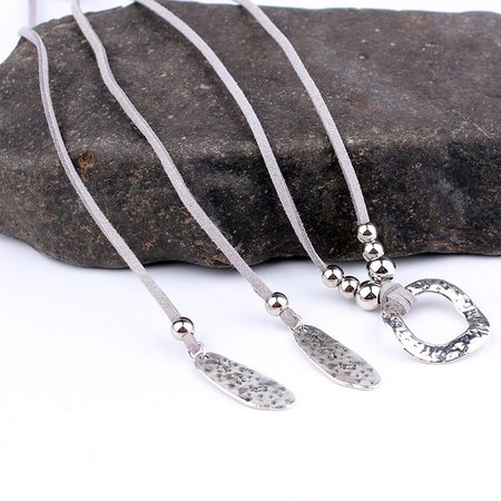 

Wrap Minimal Boho Bohemian Hippy Gypsy Necklaces, Gray, Necklaces