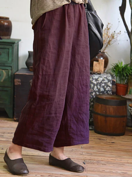 

Women Casual Large Size Loose Wide Leg Cozy Pants, Purple, Bottoms