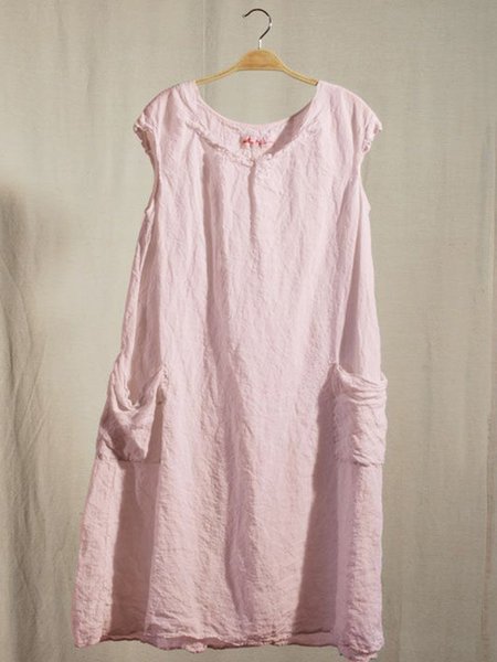 Gonna Senza Maniche Cambio Biancheria Tasche, Rosa, Maxi Dresses