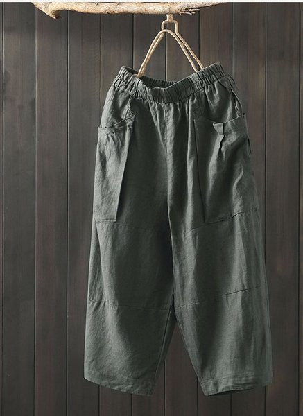 

Pantaloni Donne Misto Cotone Casuale, Grigio, Bottoms