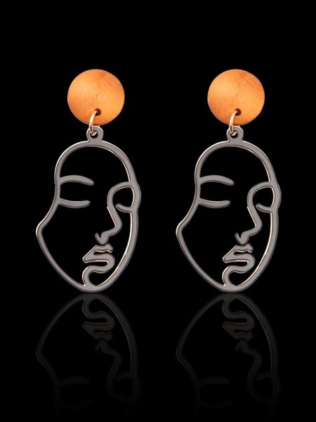

zolucky Simple Retro Alloy Women Earrings, Black, Jewelry