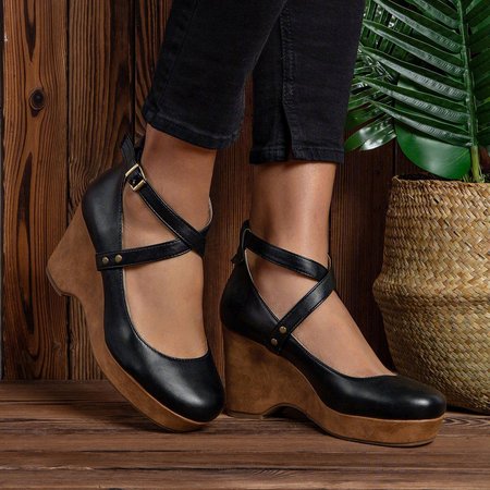 

JFN Clogs For Women Closed Toe Shoes Chunky Heels Ankle Strap Sandals, Black, Heels