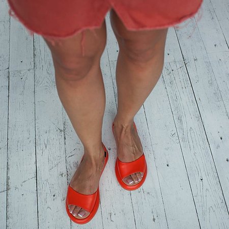 

Ecopelle Sandali, Rosso-arancio, Sandals