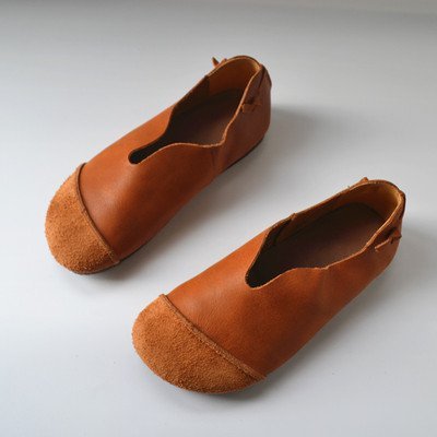 

Women's Retro Soft Leather Shoes With Soft Soles, Brown, Flats