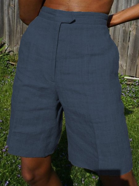 

Donna taglia grande Casuale Tasche Pantaloni, Blu, Shorts