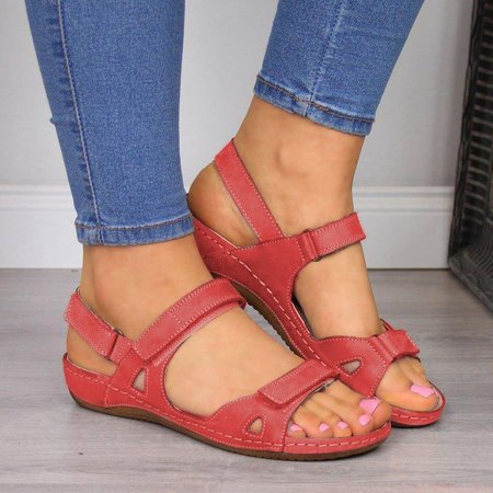 

Women Comfy Sole Sandal Shoes, Red, Sandals