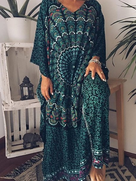 

Women Casual Loose Tops Tunic Maxi Dress, Green, Maxi Dresses