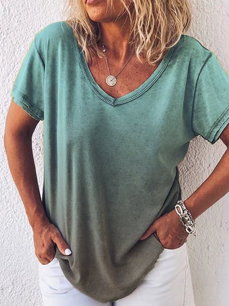 

Gradient Color Short Sleeve T-Shirt, Sky blue, Tees & T-shirts