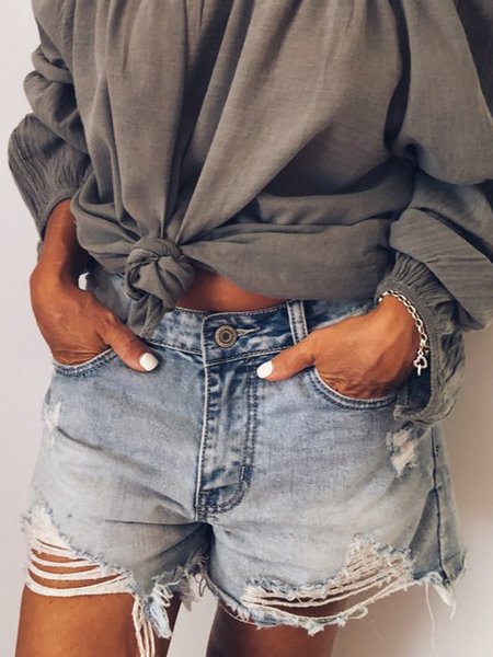 

Blu Misto Cotone Dolce Pantaloni, Shorts