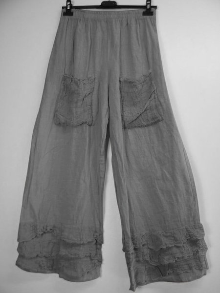 

zolucky Casual Pockets Pants, Gray, Pants