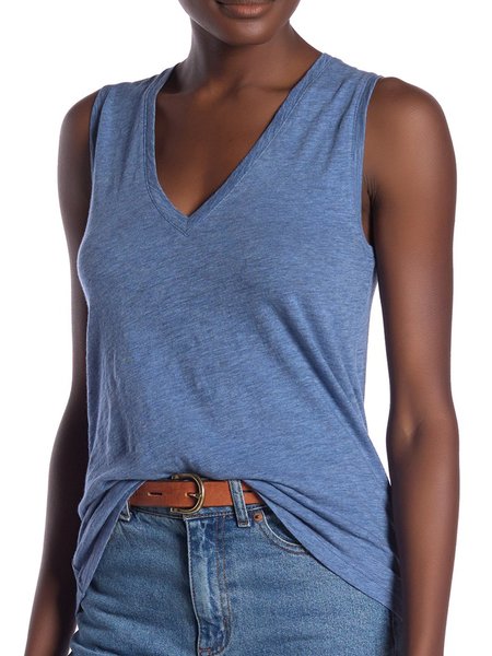 

Solid Sleeveless Shirts & Tops, Deep blue, Tops