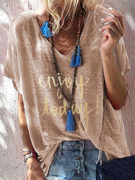 

Short Sleeve Printed Shirts & Tops, Khaki, Tops
