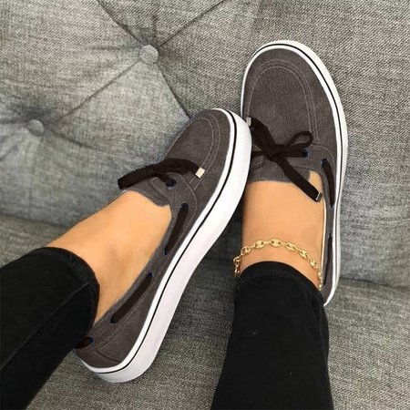 

Women Faux Suede Comfy Sneaker Shoes, Gray, Shoes
