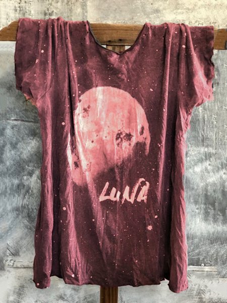 

Cottone Maniche Corte Girocollo Camicetta & Top, Rosso, T-Shirts